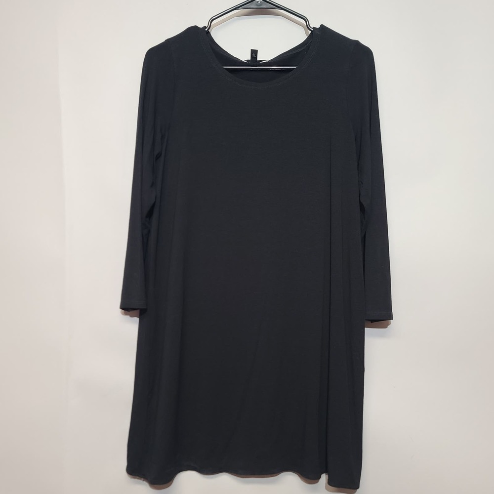 Eileen Fisher Viscose Jersey Long Sleeve  Dress Size Small